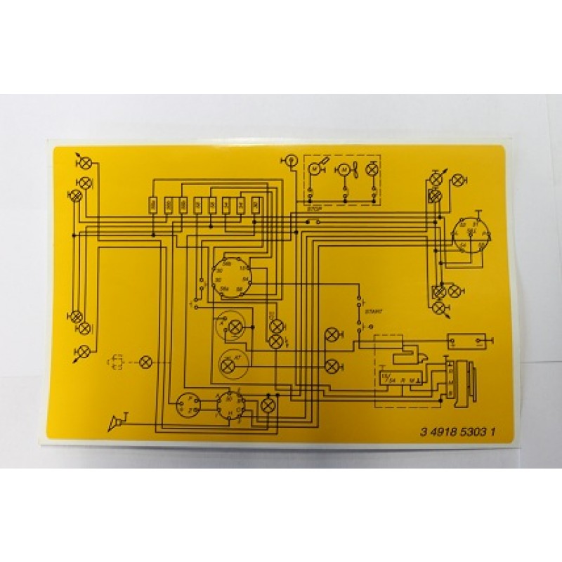 Zetor Sticker - Electrical diagram 49185303 Spare Parts »Agrapoint