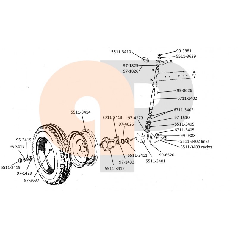 Zetor UR1 Vorderachse Lenkhebel 55113402 Ersatzteile » Agrapoint 